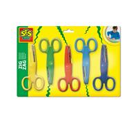 SES Creative 00839 Zigzag Scissors Set for Kids, 5 Patterns