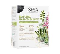 Sesa 3 Step Natural Hair Color Kit, 200g + 40ml - Black Black 1 Count (Pack of 1)