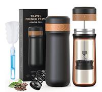 Sesama Classic Portable French Press Coffee & Tea Mug 12 oz with Carry Loop, Stainless Steel French Press Coffee Maker, BPA Free Great for Camping and Travel (MT0036-UK)