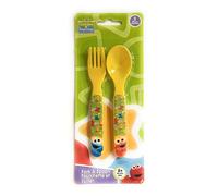 Sesame Beginnings 2 Piece Plastic Fork and Spoon Set
