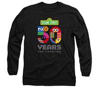 Sesame Street 50 Years Logo Unisex Long Sleeve T Shirt, Black, XL