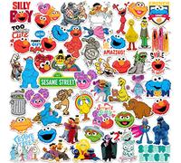 Sesame Street 50CT Sticker Pack Large Deluxe Stickers Variety Pack - Laptop, Water Bottle, Scrapbooking, Tablet, Skateboard, Indoor/Outdoor - Set of 50