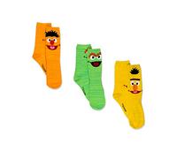 Sesame Street Adult Crew Socks Men Women 3 Pack, Oscar/Bert/Ernie, L