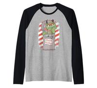 Sesame Street Bah Humbug Christmas Oscar Comic Raglan Baseball Tee