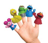 Sesame Street Bath Finger Puppets, 5 Pc - Bath Toys, Easter Basket Fillers, Easter Gifts
