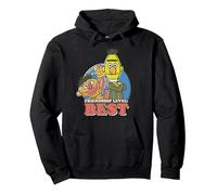 Sesame Street Bert & Ernie Friendship Level: Best Pullover Hoodie, Adult Unisex, Black, Small