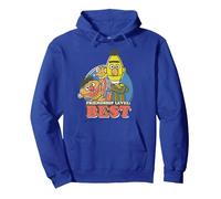 Sesame Street Bert & Ernie Friendship Level: Best Pullover Hoodie, Adult Unisex, Royal Blue, Large