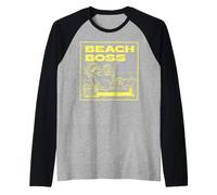 Sesame Street Big Bird Boom Box Beach Chill Holiday Classic Raglan Baseball Tee