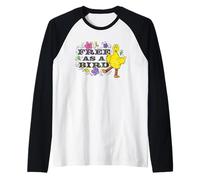 Sesame Street Big Bird Free As A Bird Raglan Baseball Tee