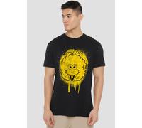 Sesame Street Big Bird Graffiti Spray Face T-Shirt, Black | Size: Medium Sesame Street Black M