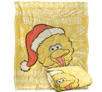 Sesame Street Big Bird Ugly Christmas Sweater Silky Touch Super Soft Throw Blanket 152 X 127 cm