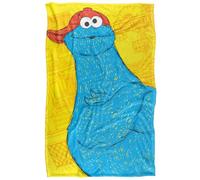 Sesame Street Big Cookie Monster On The Street Super Soft Cuddly Blanket with Silky Touch - 91 x 147 cm