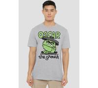 Sesame Street Canned Grouch T-Shirt, Athletic Heather in Grey | Size: 2XL Sesame Street Grey 2XL