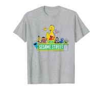 Sesame Street Character Logo T-Shirt, Men, Heather Grey, 3X-Large
