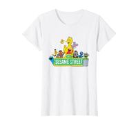 Sesame Street Character Logo T-Shirt, Women, White, Small