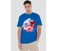 Sesame Street Christmas Holiday Cheer With Elmo, Tango, Cookie Monster T-Shirt, Royal in Blue | Size: Small Sesame Street Blue S