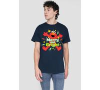 Sesame Street Christmas Merry & Bright Elmo T-Shirt, Navy | Size: 5XL Sesame Street Navy 5XL