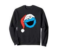 Sesame Street Christmas Santa Hat Cookie Monster Face Sweatshirt
