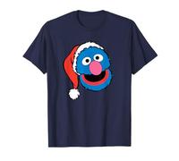 Sesame Street Christmas Santa Hat Grover Face T-Shirt