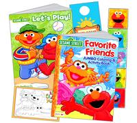 Sesame Street Coloring and Stickers Activity Set - Bundle Includes Sesame Street Stickers Sesame Street Coloring Book Door Hanger Craft and Thank Y