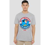 Sesame Street Cookie For President T-Shirt, Athletic Heather in Grey | Size: Small Sesame Street Grey S