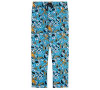 Sesame Street Cookie Monster 100% Cotton Mens Lounge Trousers All Over Print Pyjama Bottoms, Cookie Monster, M, Blue