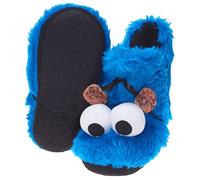 Sesame Street Cookie Monster 3D Slippers, Plush Booties, Sizes EU 31 to 44, blue, 5/6 UK