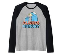 Sesame Street Cookie Monster Always Hungry Pose LOL Classic Raglan Baseball Tee