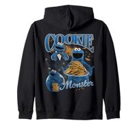 Sesame Street Cookie Monster Bootleg Style Zip Hoodie