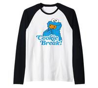Sesame Street Cookie Monster Break Time Work Classic Play Raglan Baseball Tee