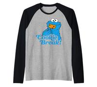 Sesame Street Cookie Monster Break Time Work Play Classic Raglan Baseball Tee