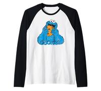 Sesame Street Cookie Monster Cookies Forever Classic Happy Raglan Baseball Tee
