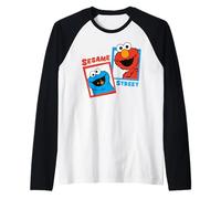 Sesame Street Cookie Monster Elmo Best Friends Classic Pose Raglan Baseball Tee