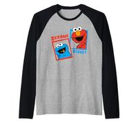 Sesame Street Cookie Monster Elmo Best Friends Pose Classic Raglan Baseball Tee