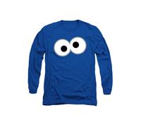 Sesame Street Cookie Monster Eyes Unisex Long Sleeve T Shirt, Royal, S