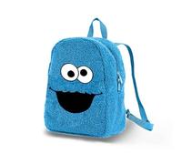 Sesame Street Cookie Monster Face-Plush Backpack, Blue, 22 x 27 cm, Capacity 7 L
