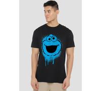 Sesame Street Cookie Monster Graffiti Spray Face T Shirt, Black Sesame Street Black M
