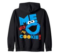 Sesame Street Cookie Monster Grumpy Hungry Fun Classic Pose Zip Hoodie