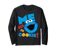 Sesame Street Cookie Monster Grumpy Hungry Fun Pose Classic Long Sleeve T-Shirt