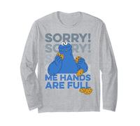Sesame Street Cookie Monster Hands Full Hungry Classic Pose Long Sleeve T-Shirt