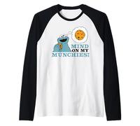 Sesame Street Cookie Monster Happy Hungry Classic Munchies Raglan Baseball Tee