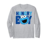 Sesame Street Cookie Monster Hungry Big Head Classic Pose Long Sleeve T-Shirt