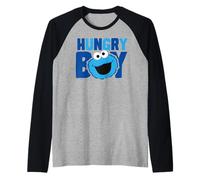 Sesame Street Cookie Monster Hungry Big Head Pose Classic Raglan Baseball Tee
