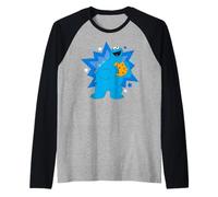 Sesame Street Cookie Monster Hungry Star Pose LOL Classic Raglan Baseball Tee