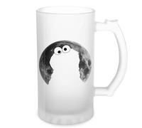Sesame Street Cookie Monster in Moonlight Night Inspired New Trend Fun Lustig Transparent Beer Mug Stein 500ml