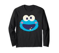 Sesame Street Cookie Monster Kawaii Face Long Sleeve T-Shirt