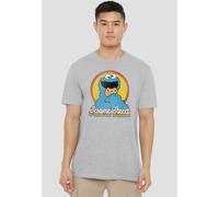 Sesame Street Cookie Monster Layers T-Shirt, Athletic Heather in Grey | Size: 2XL Sesame Street Grey 2XL