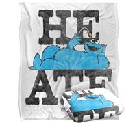 Sesame Street Cookie Monster Lie Down He Ate Silky Touch Super Soft Throw Blanket 152 X 127 Cm