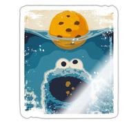 Sesame Street Cookie Monster Like Shark Sticker Size S (10 x 10 cm)