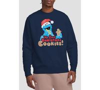 Sesame Street Cookie Monster, Me Love Christmas Cookies Sweatshirt, Navy Sesame Street Navy XL